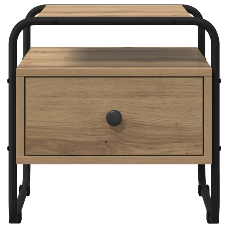 Table de chevet 2 pc Chêne artisanal Bois d'ingénierie - 6
