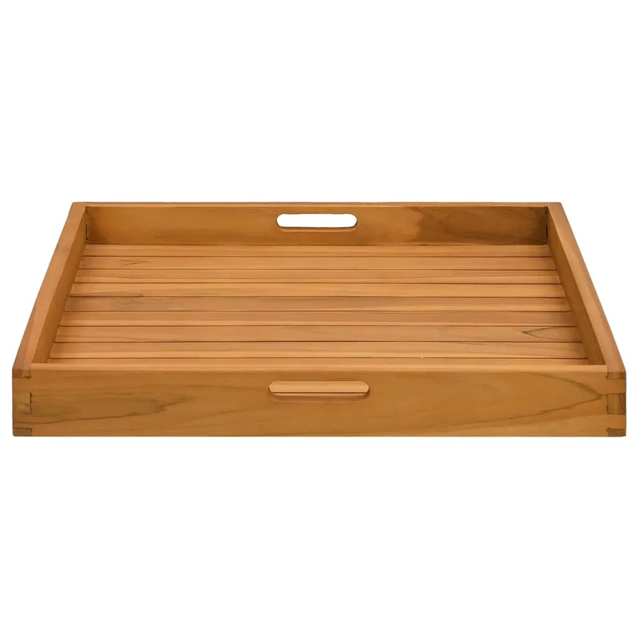 Plateau de service 60x60 cm Bois de teck massif - 4