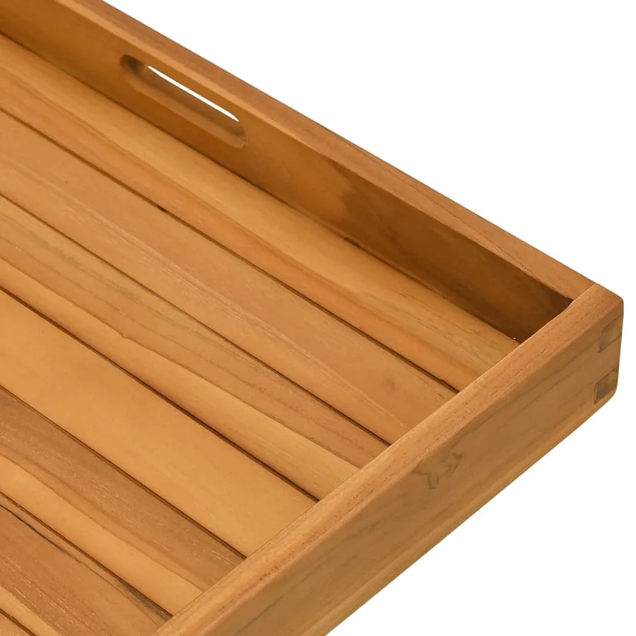 Plateau de service 60x60 cm Bois de teck massif - 7
