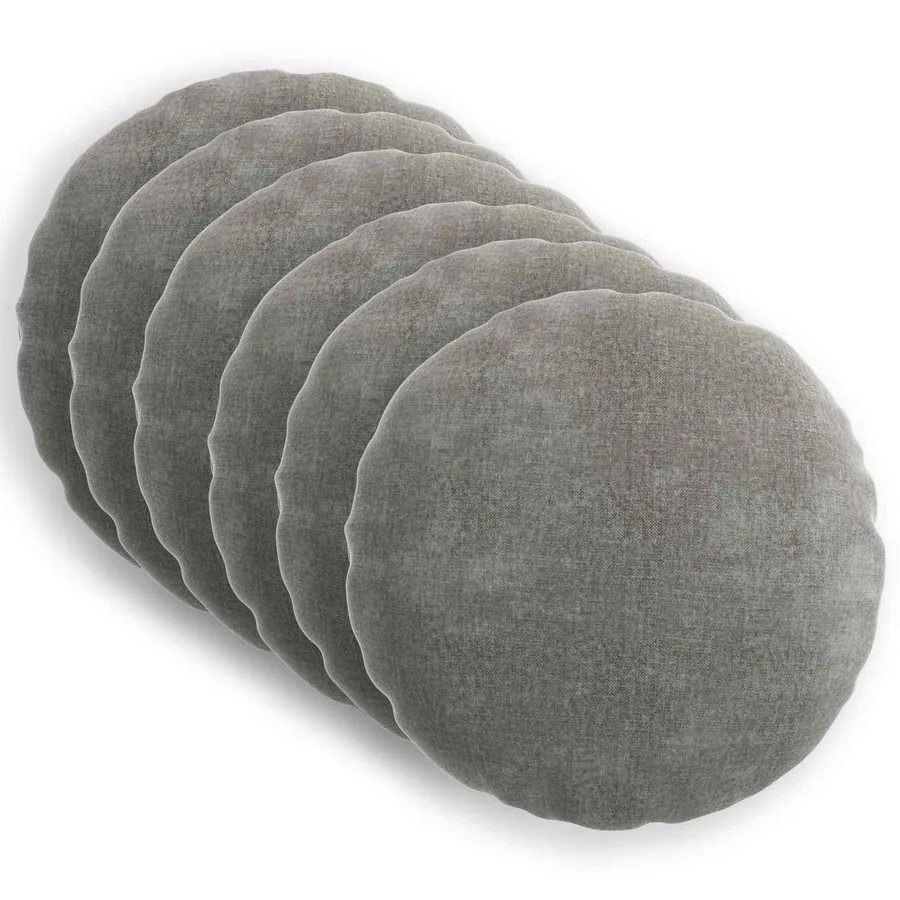 Housse de coussin 6 pcs HEERLEN Gris foncé Ø 30 cm
