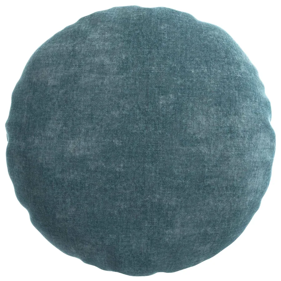 Housse de coussin 6 pcs HEERLEN Bleu Ø 30 cm Tissu Chenille - 2