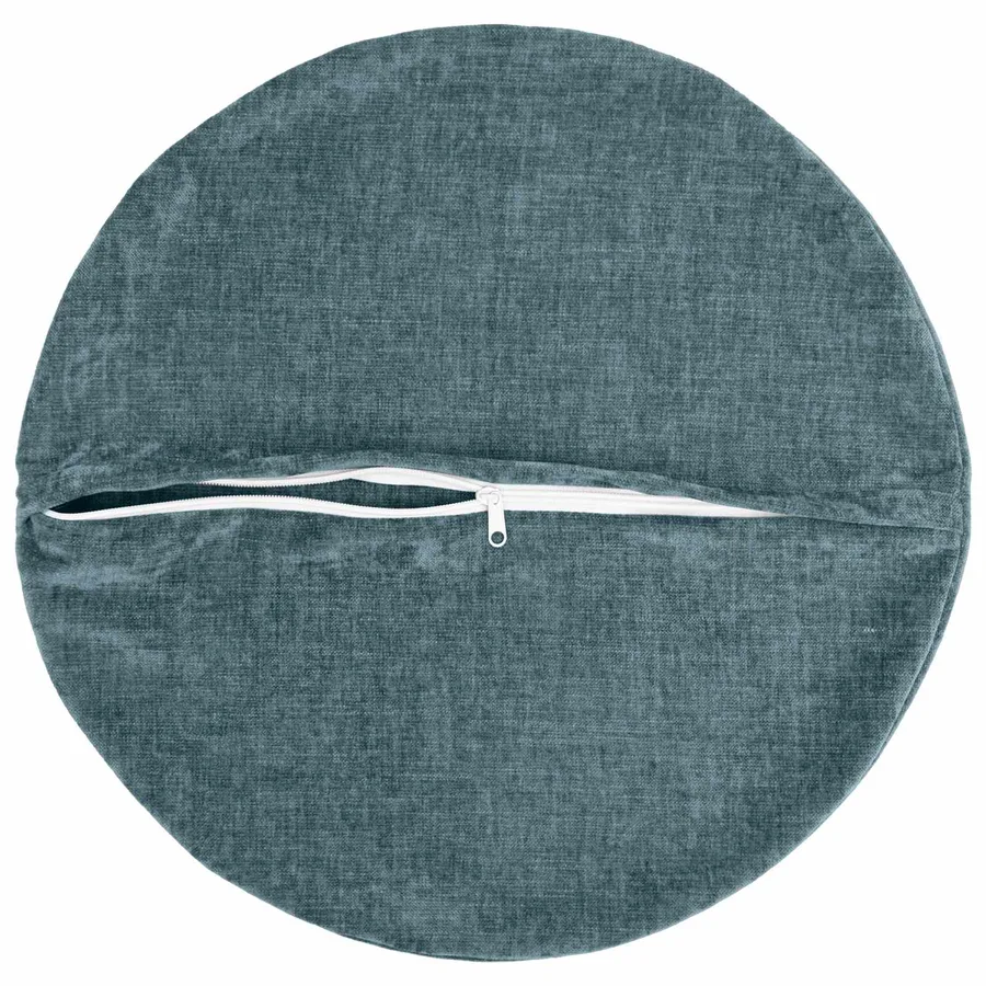 Housse de coussin 6 pcs HEERLEN Bleu Ø 30 cm Tissu Chenille - 3