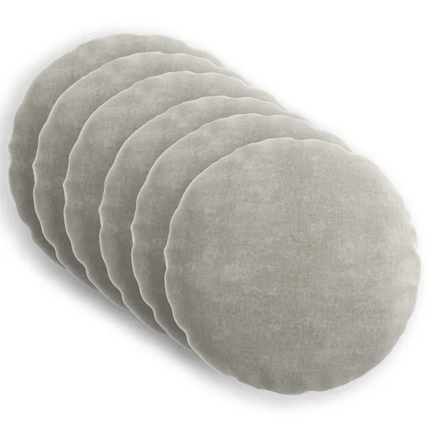 Housse de coussin 6 pcs HEERLEN Gris clair Ø 30 cm