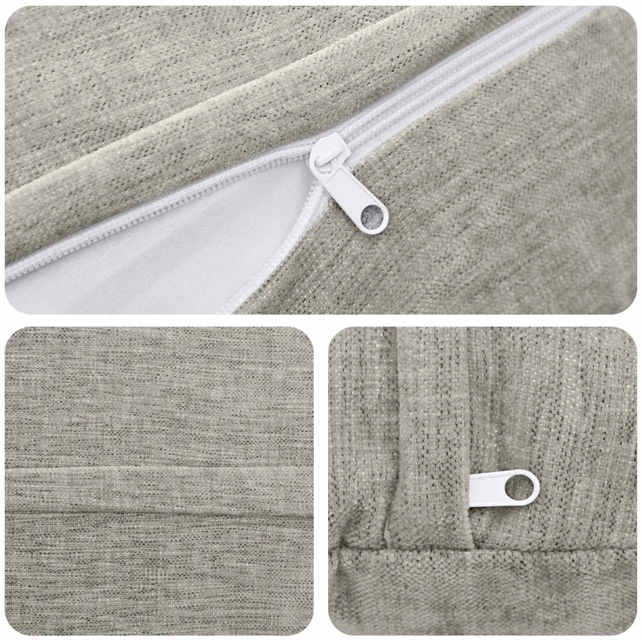 Housse de coussin 6 pcs HEERLEN Gris clair Ø 30 cm - 4