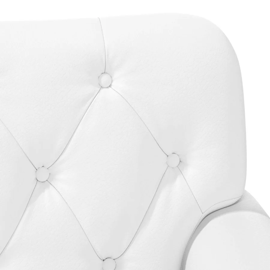 Canapé love seat avec capitonnage en boutons Blanc Simili cuir - 7