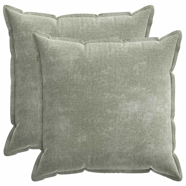Housse de coussin 2 pcs HOUTEN Vert 70 x 70 cm Tissu Chenille