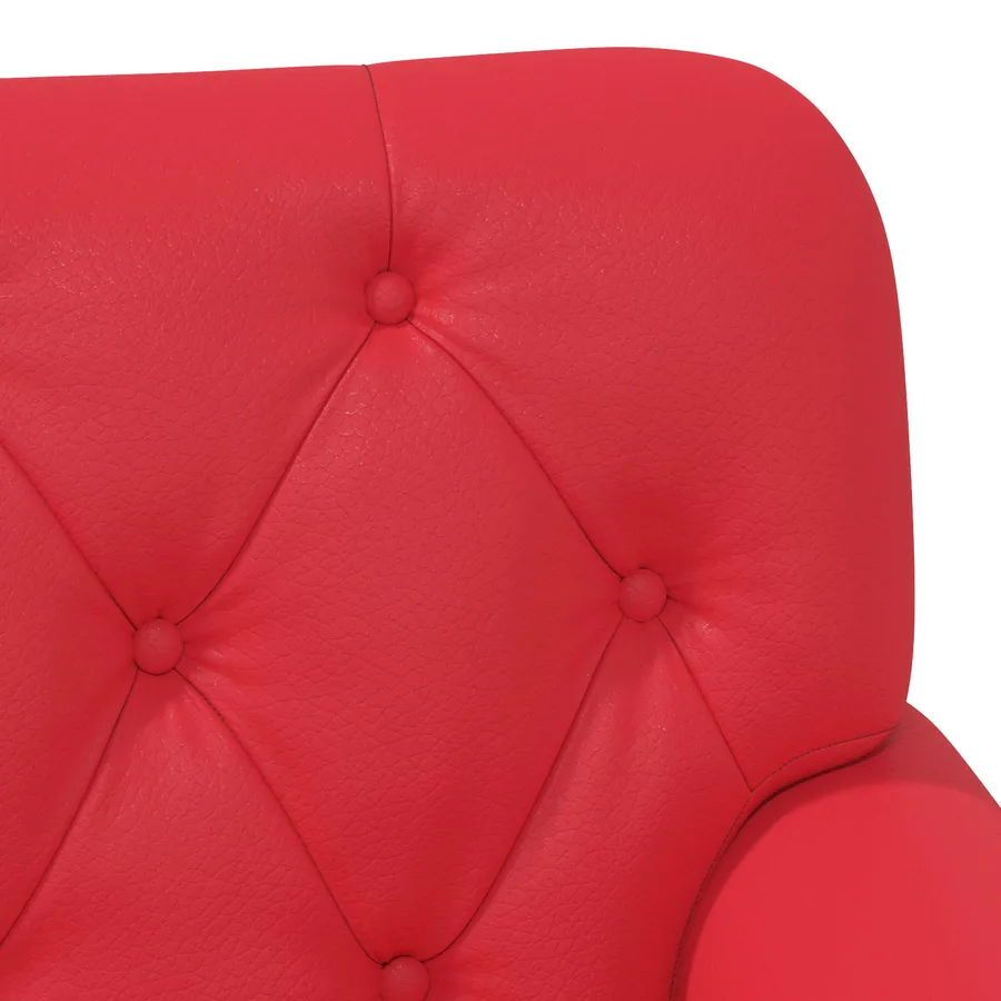 Canapé love seat avec capitonnage en boutons Rouge Simili cuir - 7
