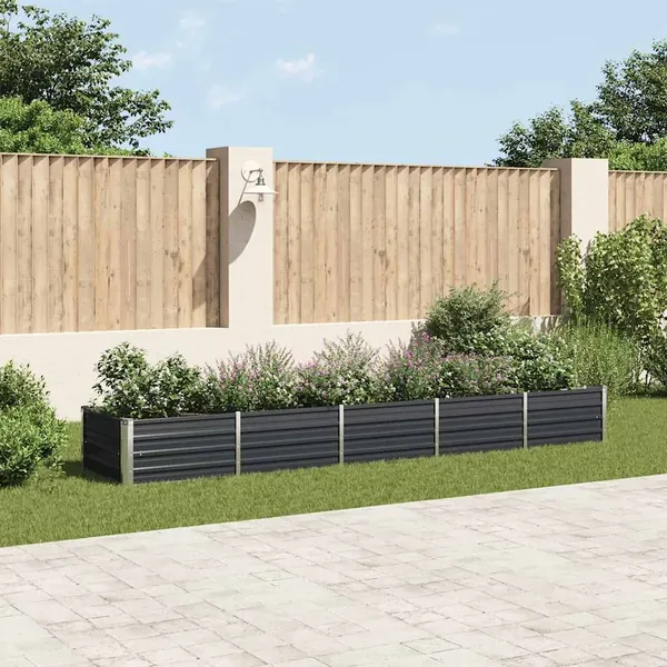 Lit surélevé de jardin Acier galvanisé 400x80x45 cm Anthracite