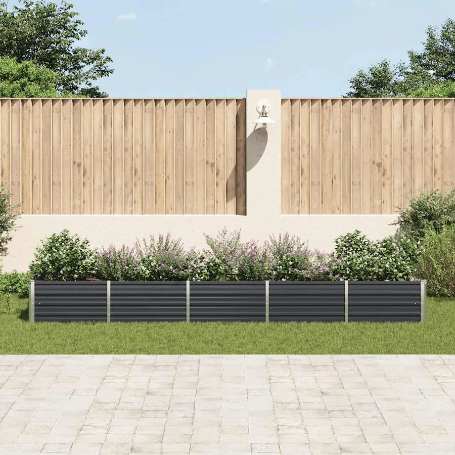 Lit surélevé de jardin Acier galvanisé 400x80x45 cm Anthracite - 3