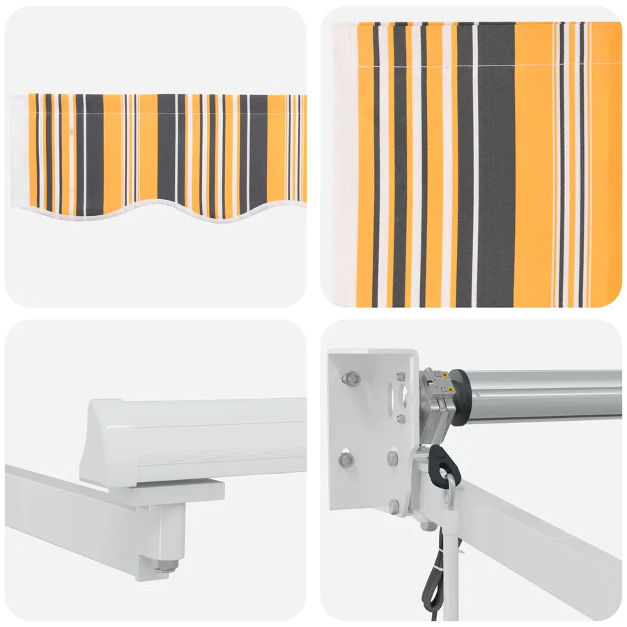 Auvent rétractable Jaune, Gris et Blanc 3 x 2 m - 7