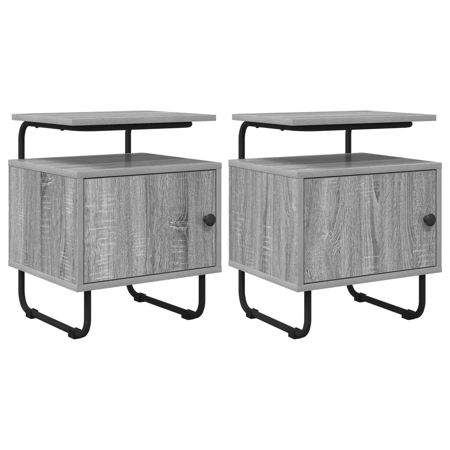 Table de chevet 2 pc Sonoma gris Bois d'ingénierie