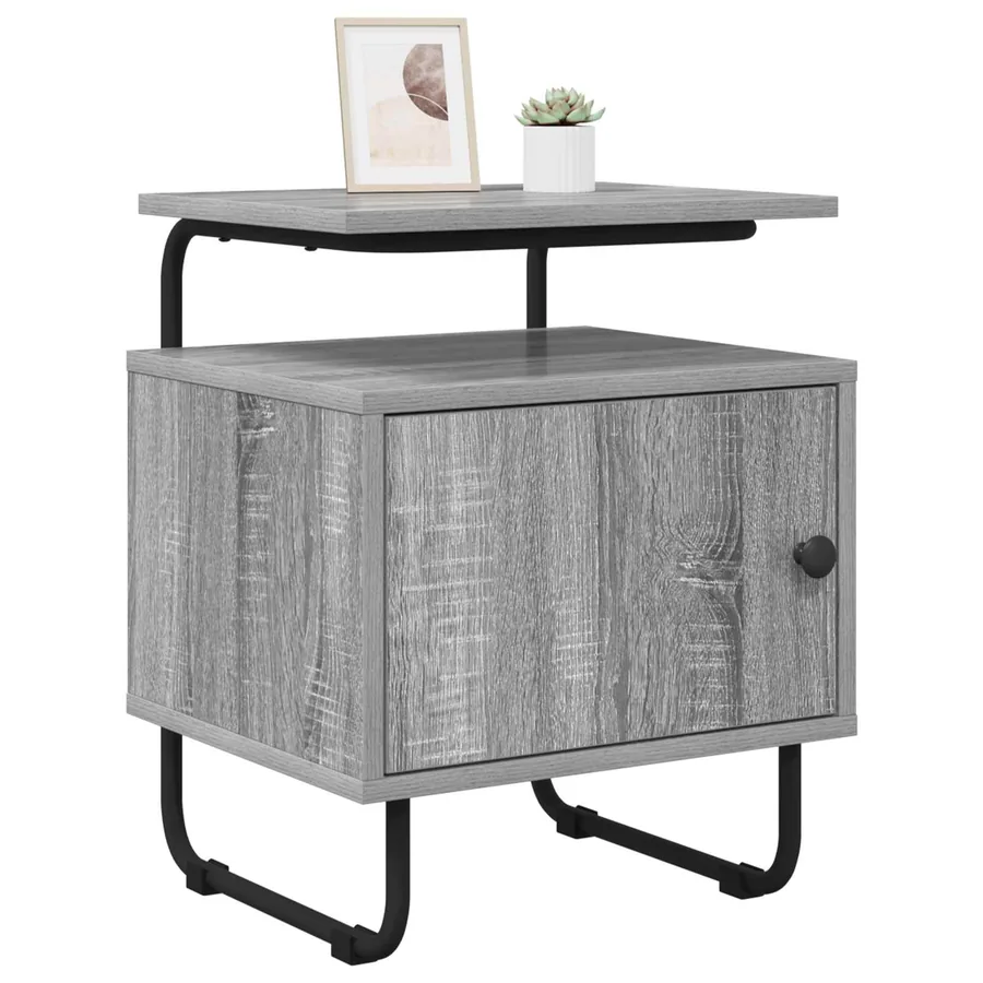 Table de chevet 2 pc Sonoma gris Bois d'ingénierie - 2