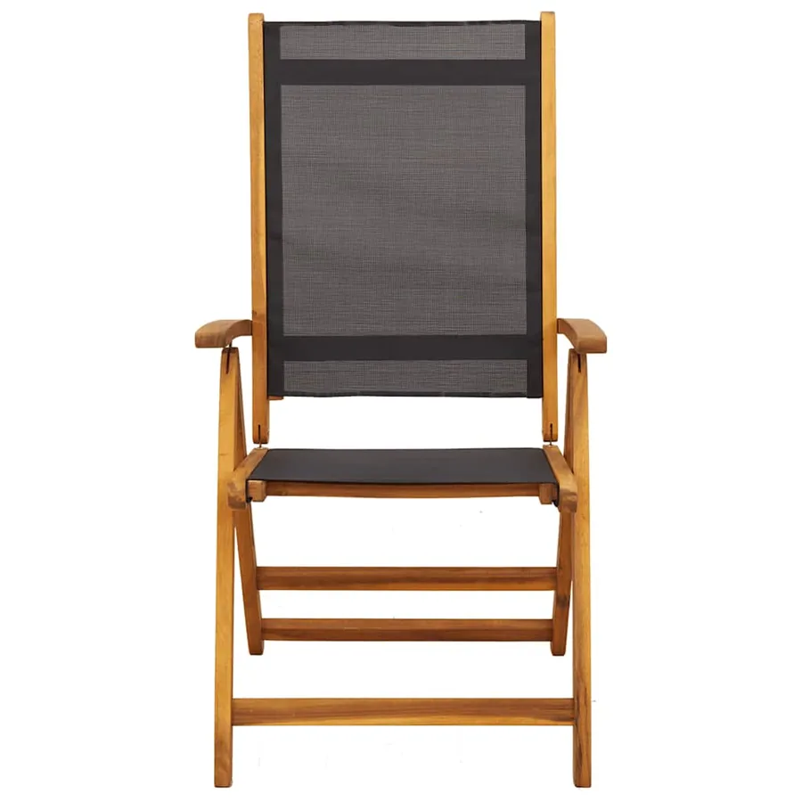 Chaises pliables de jardin lot de 2 Bois d'acacia et textilène - 4