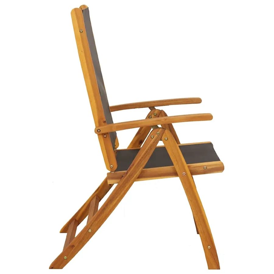 Chaises pliables de jardin lot de 2 Bois d'acacia et textilène - 8