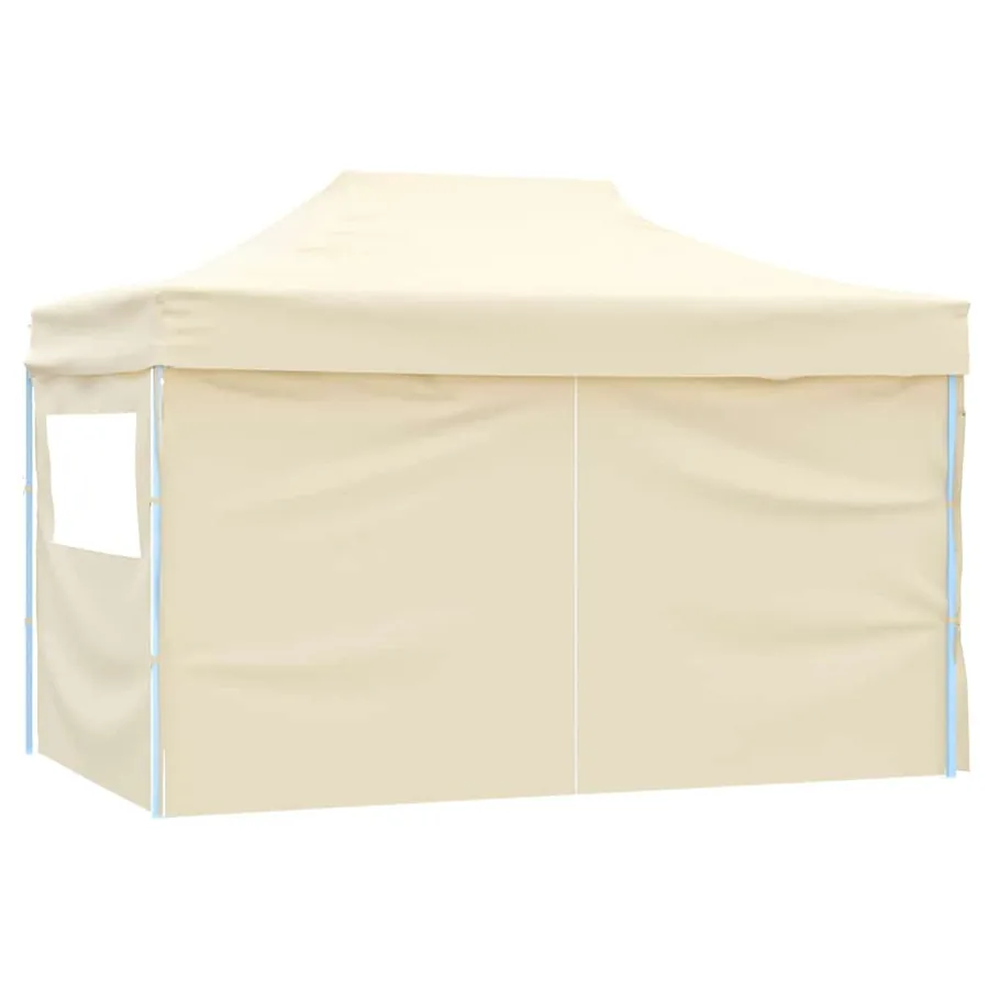 Tente pliable avec 4 parois latéraux 3 x 4,5 m Blanc crème - 5