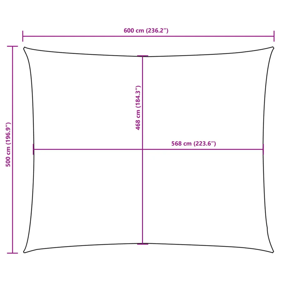 Voile de parasol tissu oxford rectangulaire 5x6 m anthracite - 10