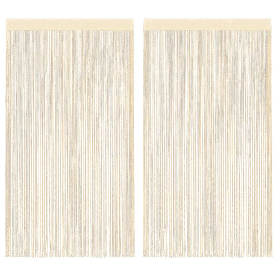 Rideau en fils 2 pcs 140 x 250 cm Crème