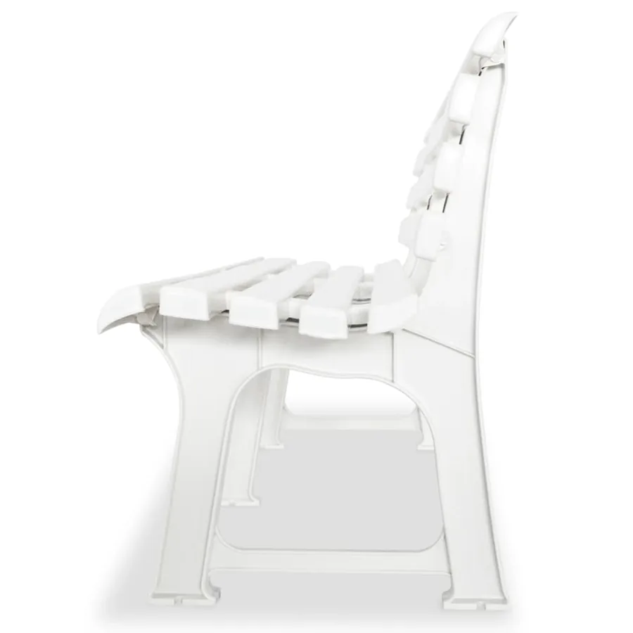 Banc de jardin 145,5 cm Plastique Blanc - 3