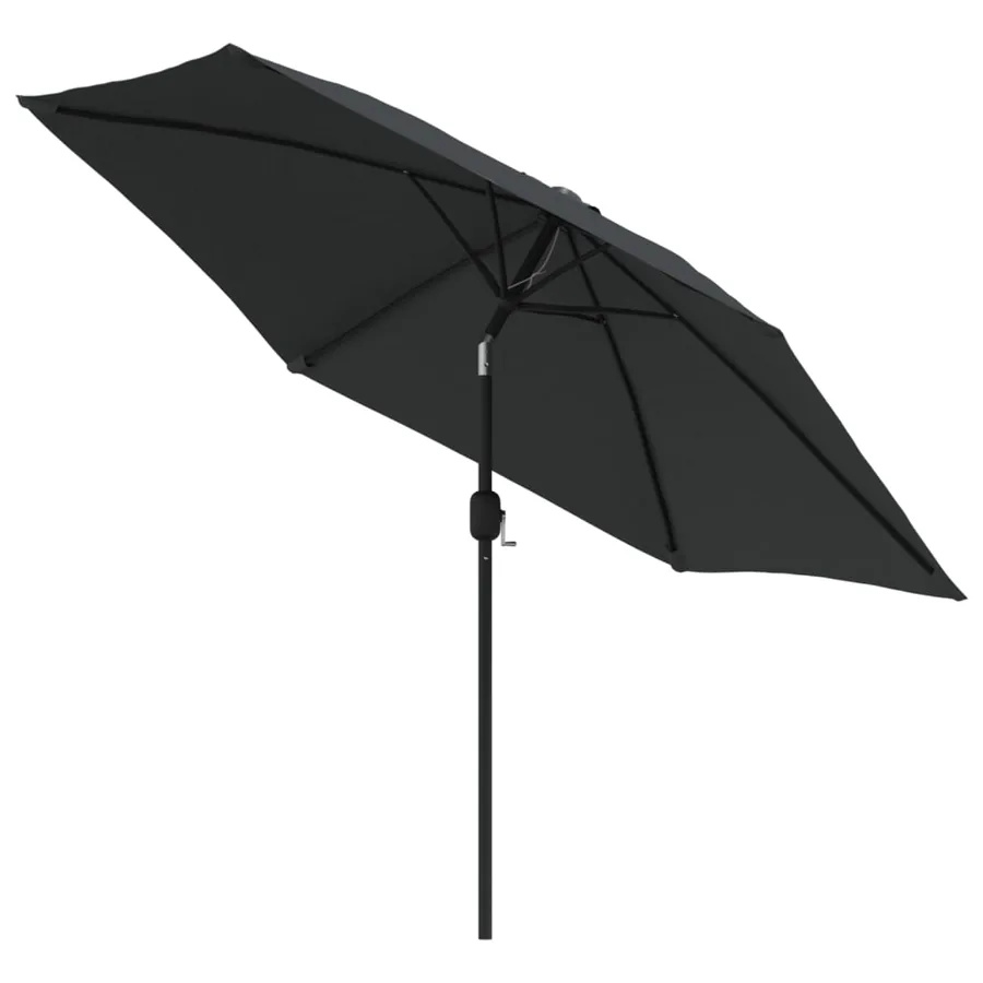 Parasol d'extérieur avec LED et mât en acier 300 cm Anthracite - 4