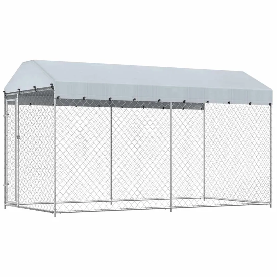 Chenil d'extérieur avec toit pour chiens 382x192x225 cm - 2