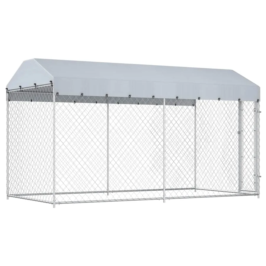 Chenil d'extérieur avec toit pour chiens 382x192x225 cm - 5