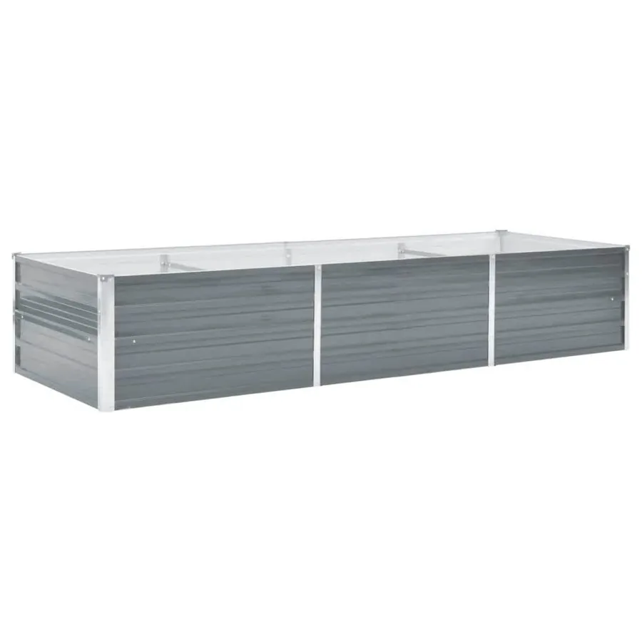 Lit surélevé de jardin Acier galvanisé 240x80x45 cm Gris - 2