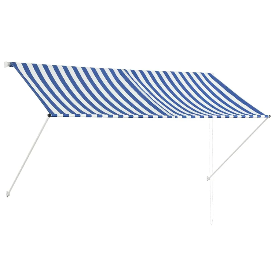Auvent rétractable 250x150 cm Bleu et blanc - 2