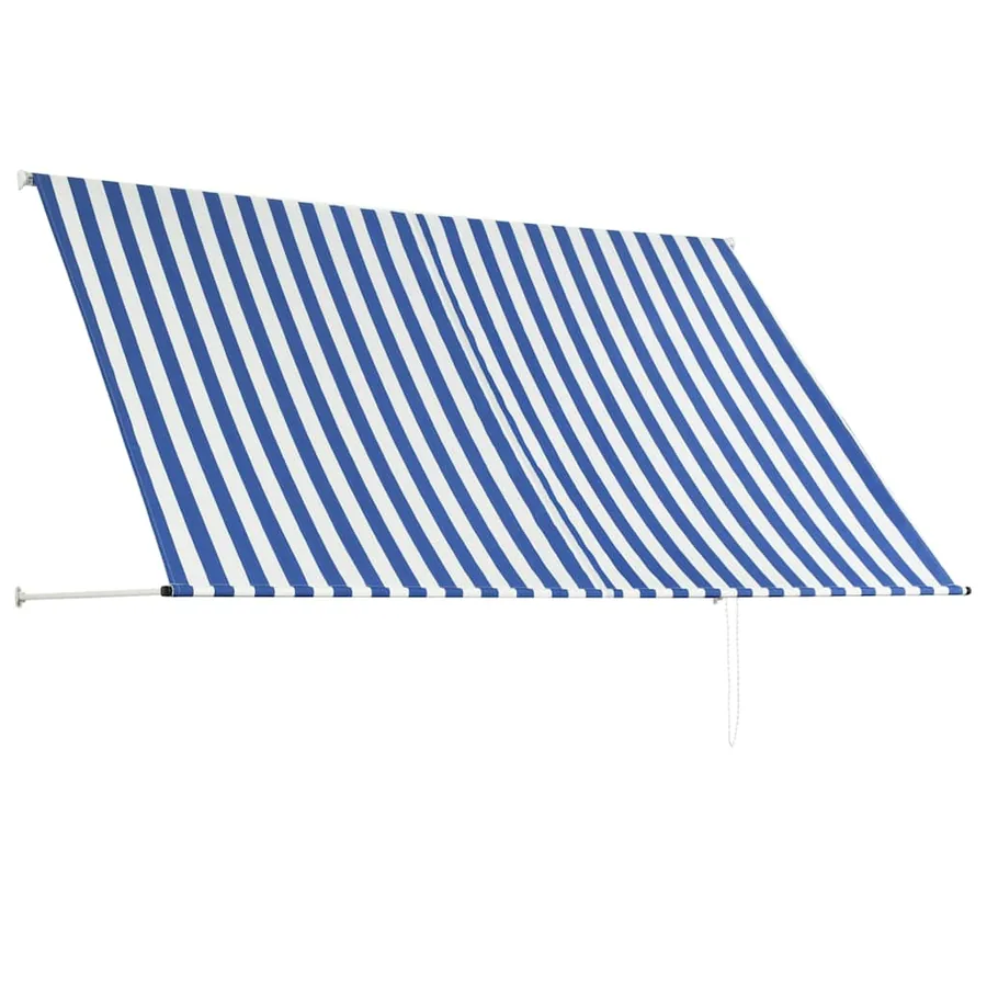 Auvent rétractable 250x150 cm Bleu et blanc - 4