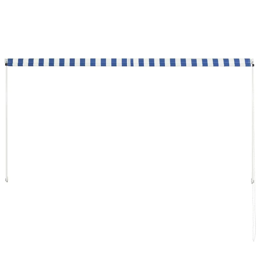 Auvent rétractable 250x150 cm Bleu et blanc - 5