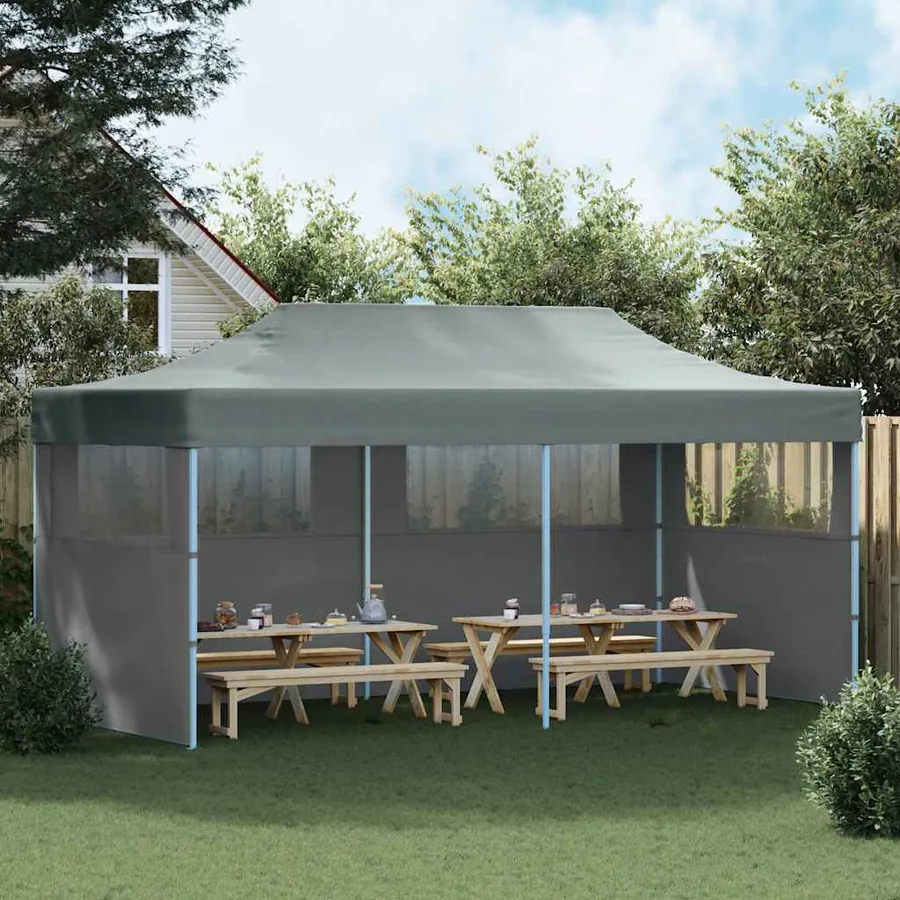 Tente de réception pliable avec parois 3x6 m anthracite - 3