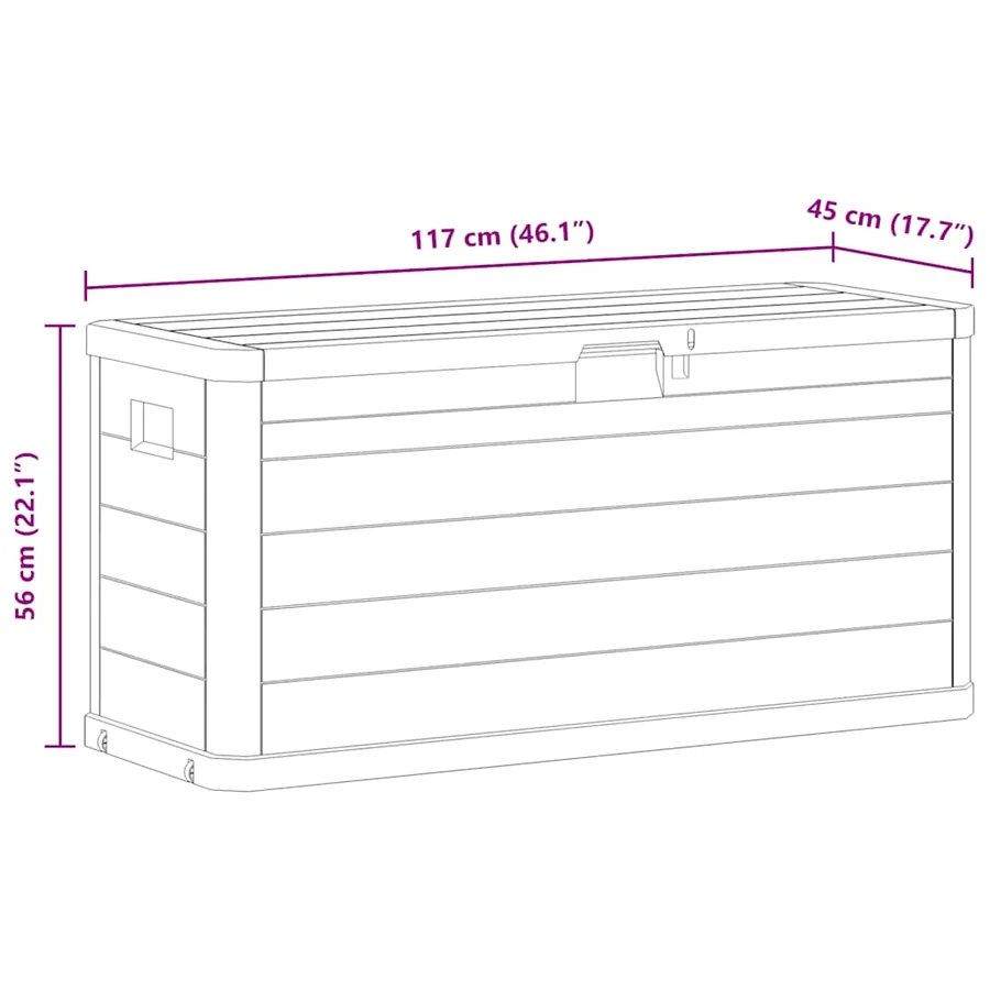 Boîte de rangement de jardin 280 L Marron - 13