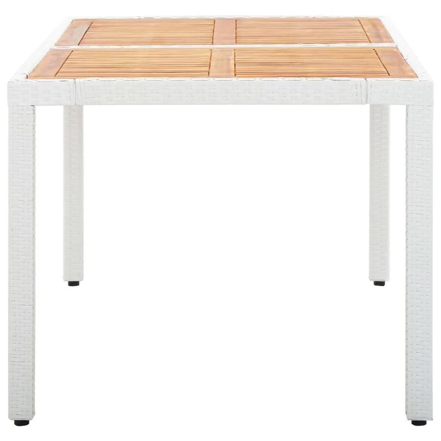 Salon de jardin 7 pcs résine tressée blanc - 4