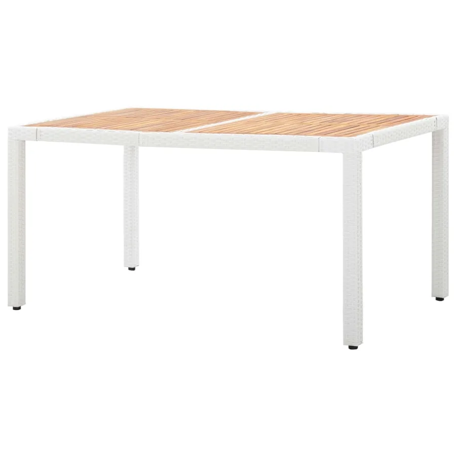 Salon de jardin 7 pcs résine tressée blanc - 5