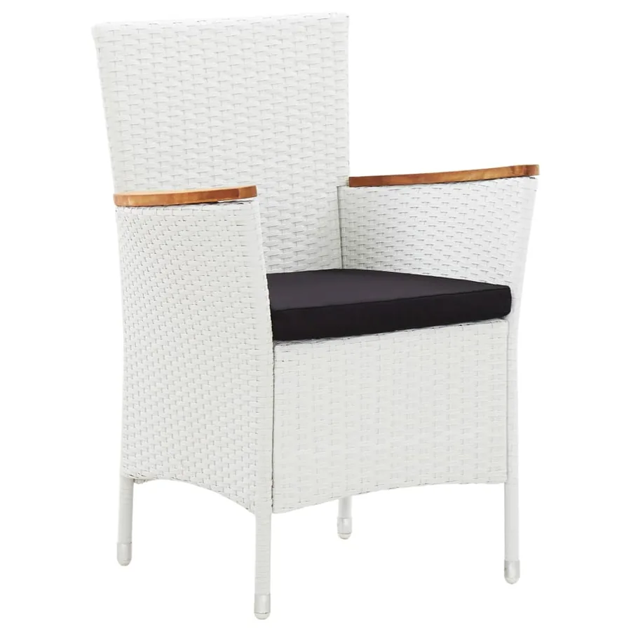 Salon de jardin 7 pcs résine tressée blanc - 6