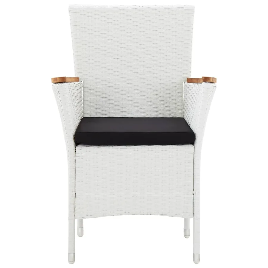 Salon de jardin 7 pcs résine tressée blanc - 7