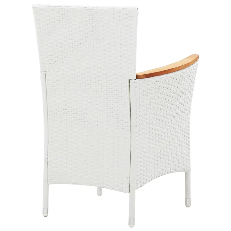Salon de jardin 7 pcs résine tressée blanc - 9