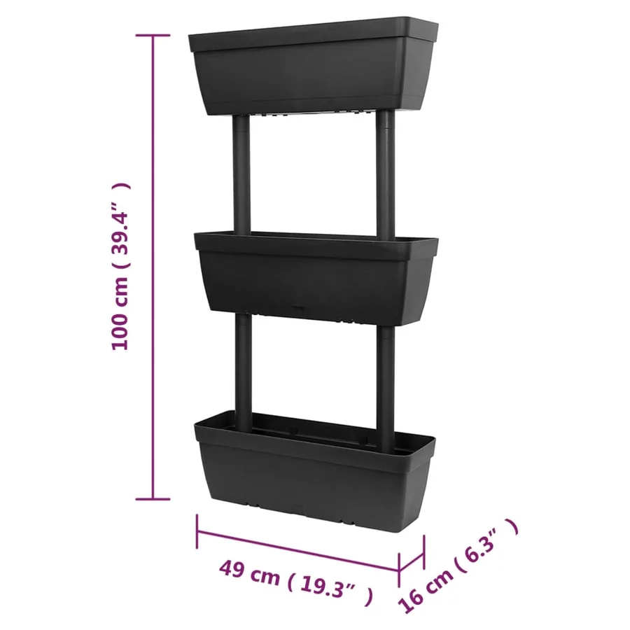 Jardinières 6 pcs 100 cm Anthracite - 8