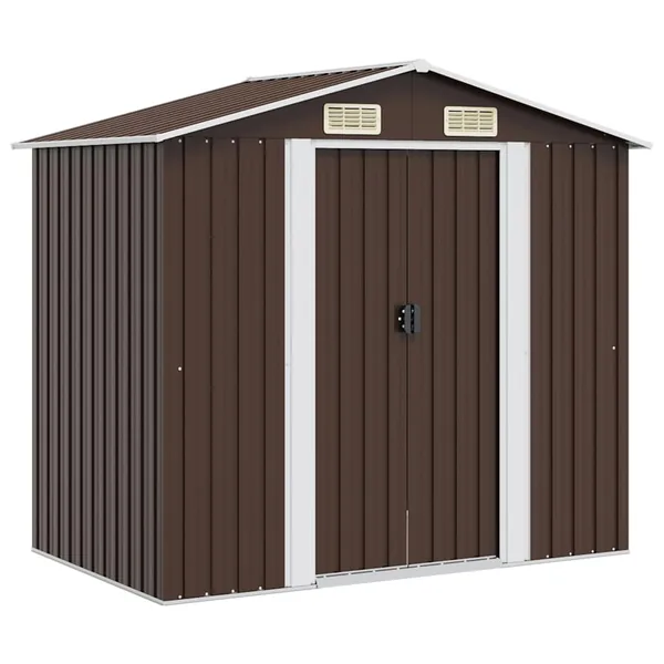 Abri de stockage pour jardin Marron 204x132x186 cm Acier