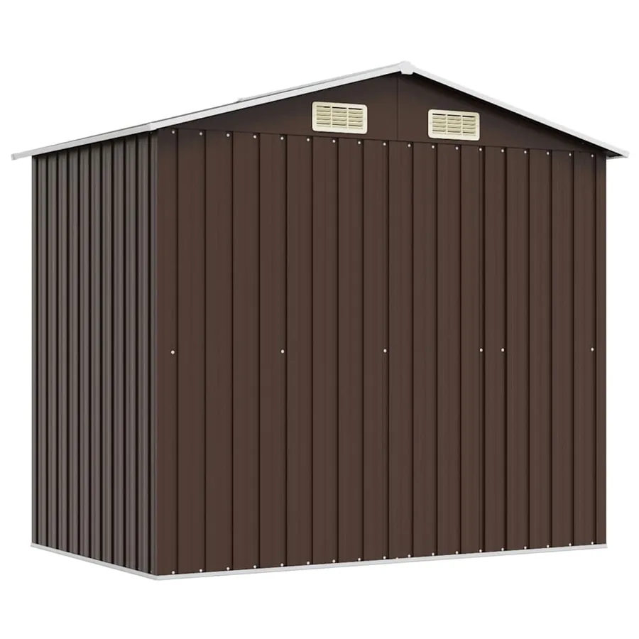 Abri de stockage pour jardin Marron 204x132x186 cm Acier - 7