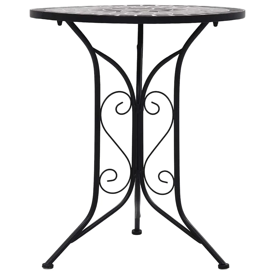 Table de bistro mosaïque Gris 60 cm Céramique - 2