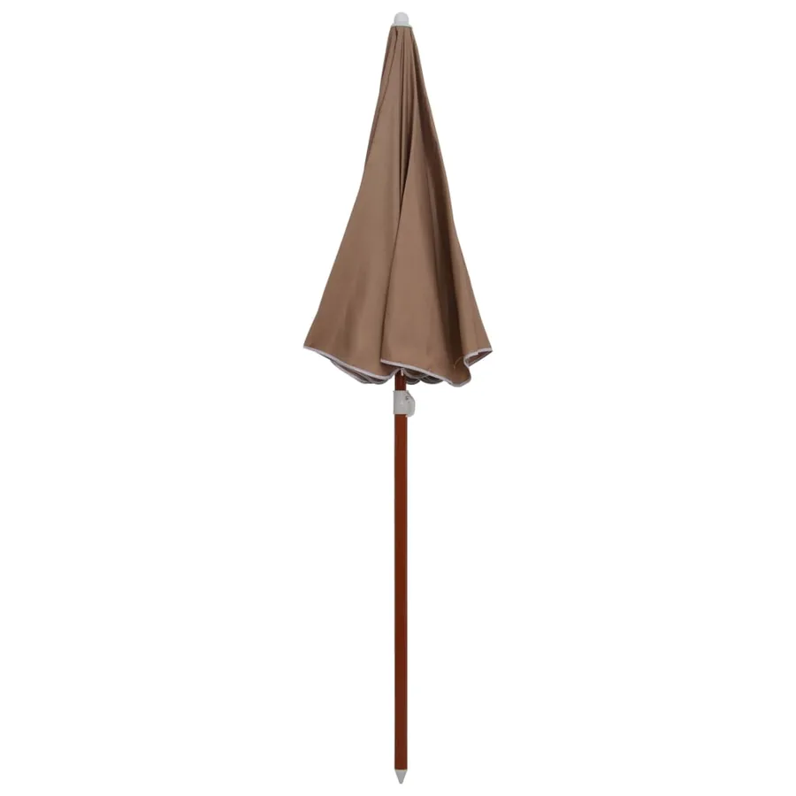 Parasol de jardin avec mât en acier 180 cm taupe - 2