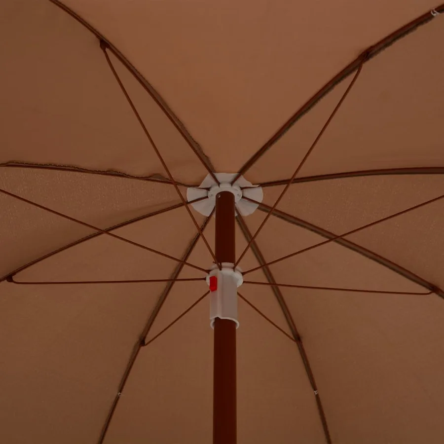 Parasol de jardin avec mât en acier 180 cm taupe - 4