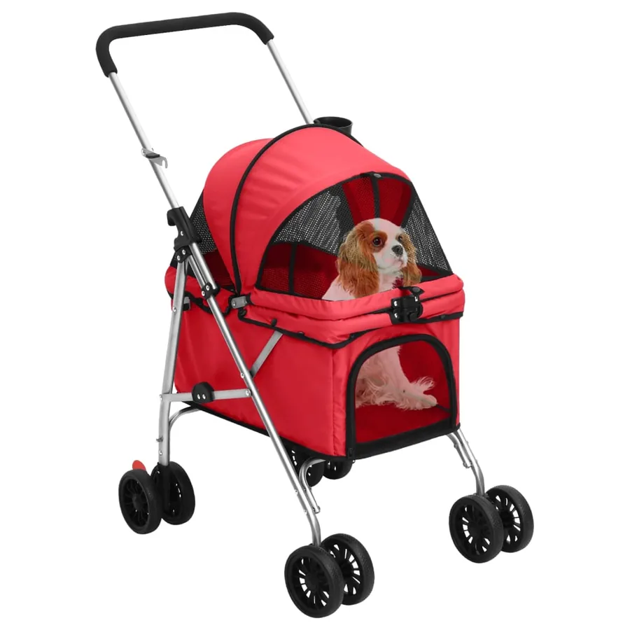 Poussette pour chien pliante Rouge 76x50x100 cm Tissu Oxford - 2