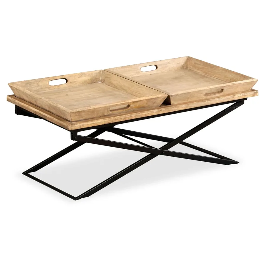 Table basse Bois de manguier massif 110x55x42 cm - 15