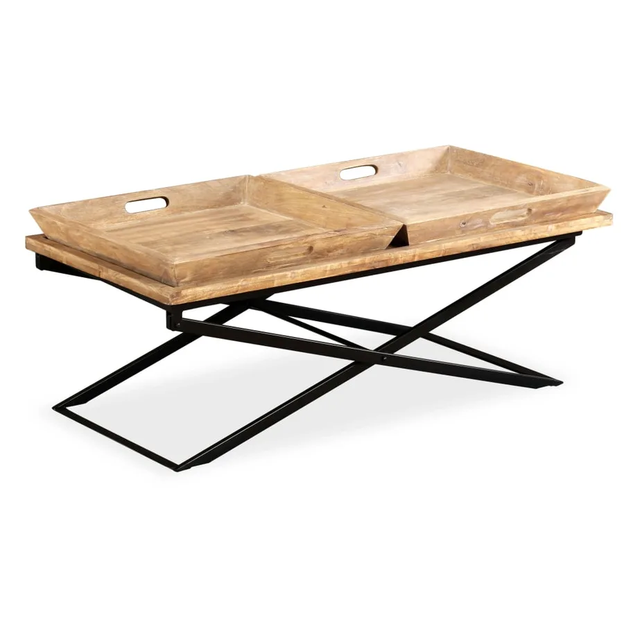 Table basse Bois de manguier massif 110x55x42 cm - 2