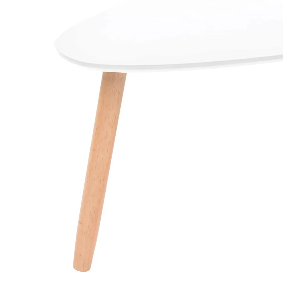 Ensemble de tables basses 2 pcs Bois de pin massif Blanc - 10
