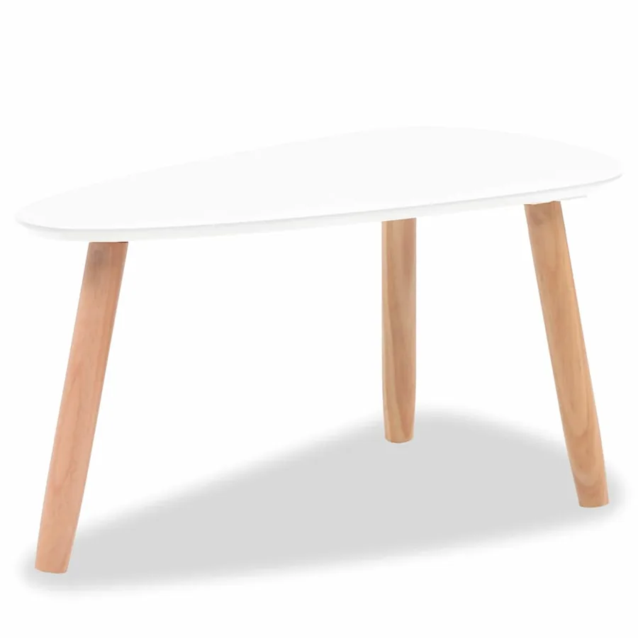 Ensemble de tables basses 2 pcs Bois de pin massif Blanc - 6