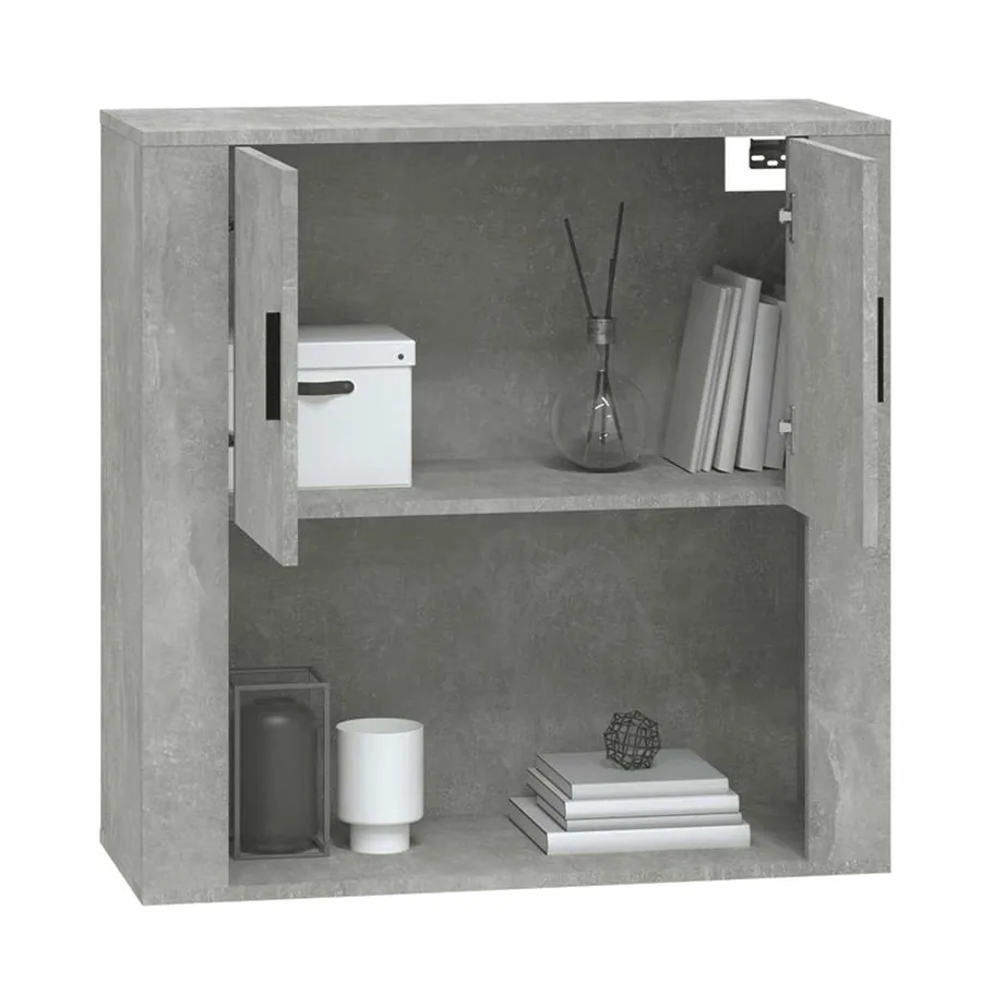 Armoire murale Gris béton 80x33x80 cm Bois d'ingénierie - 10