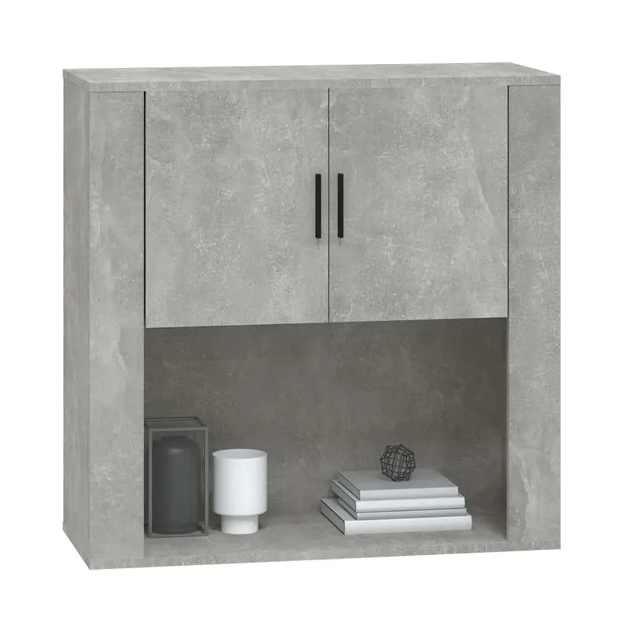 Armoire murale Gris béton 80x33x80 cm Bois d'ingénierie - 11