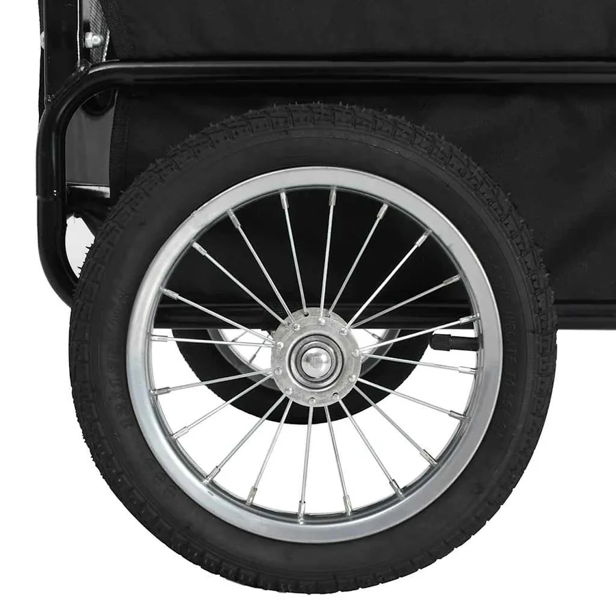 Remorque de vélo pour chiens et poussette 2-en-1 rouge et noir - 7